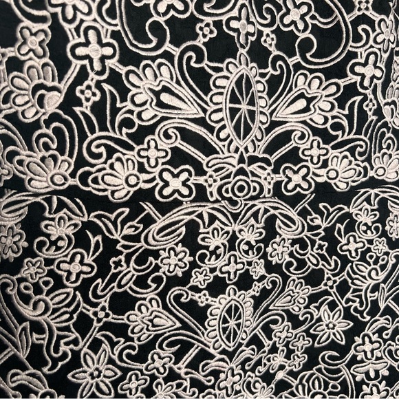 Floral Embroidered Black & White Sleeveless Dress. Size Small. - Picture 5 of 12